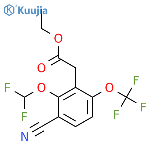 Ethyl 3-cyano-2-difluoromethoxy-6-(trifluoromethoxy)phenylacetate structure