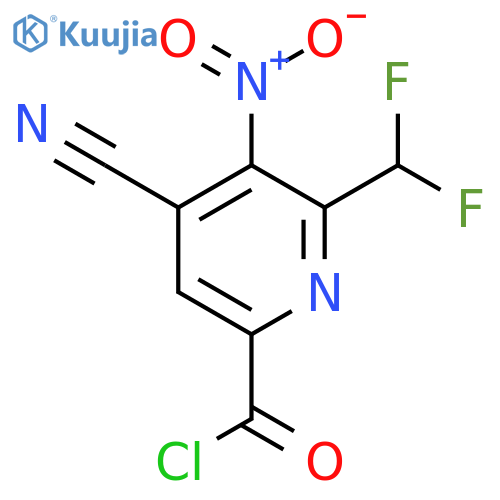 4-Cyano-2-(difluoromethyl)-3-nitropyridine-6-carbonyl chloride structure