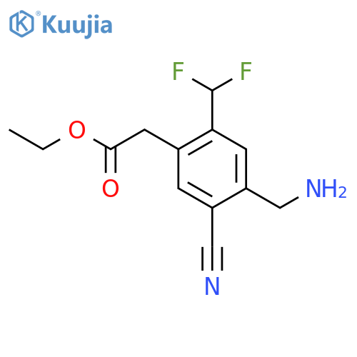 Ethyl 4-aminomethyl-5-cyano-2-(difluoromethyl)phenylacetate structure