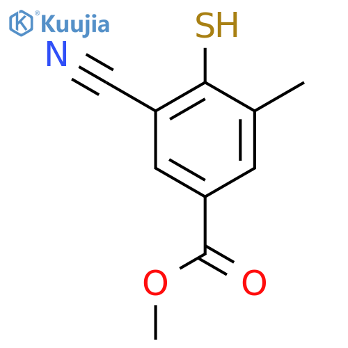 Methyl 3-cyano-4-mercapto-5-methylbenzoate structure