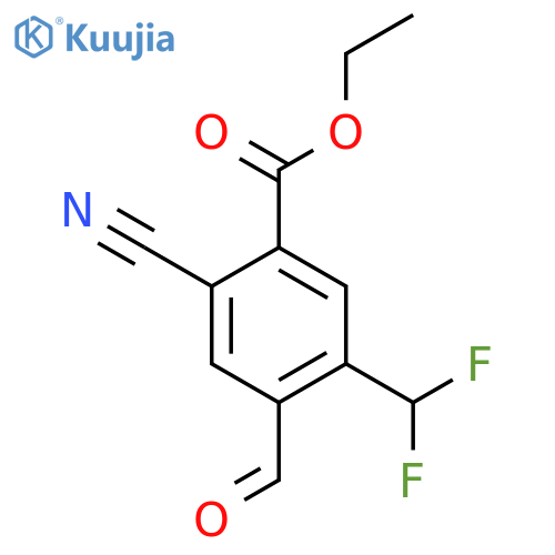 Ethyl 2-cyano-5-difluoromethyl-4-formylbenzoate structure