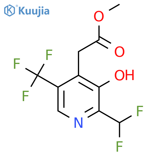 Methyl 2-(difluoromethyl)-3-hydroxy-5-(trifluoromethyl)pyridine-4-acetate structure