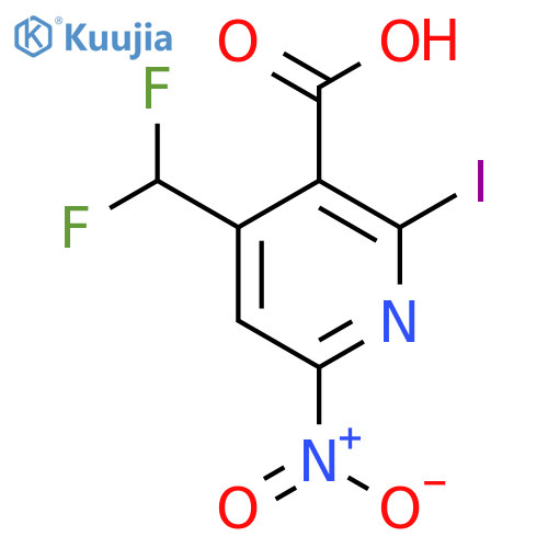 4-(Difluoromethyl)-2-iodo-6-nitropyridine-3-carboxylic acid structure