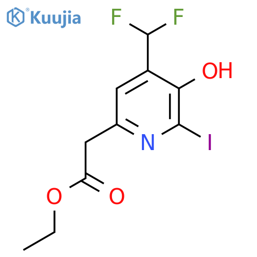Ethyl 4-(difluoromethyl)-3-hydroxy-2-iodopyridine-6-acetate structure
