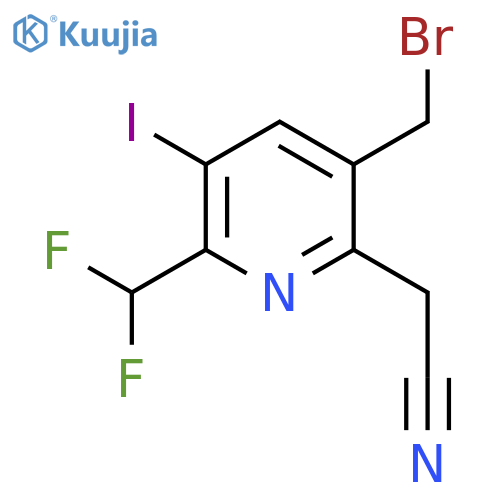 5-(Bromomethyl)-2-(difluoromethyl)-3-iodopyridine-6-acetonitrile structure