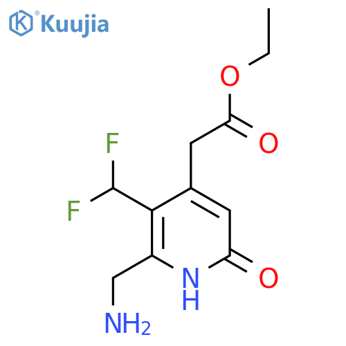Ethyl 2-(aminomethyl)-3-(difluoromethyl)-6-hydroxypyridine-4-acetate structure