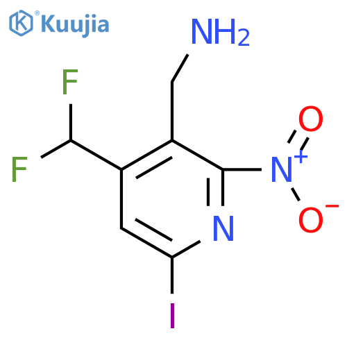 3-(Aminomethyl)-4-(difluoromethyl)-6-iodo-2-nitropyridine structure
