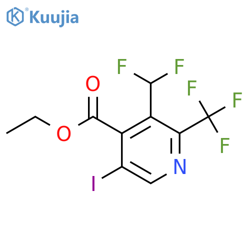 Ethyl 3-(difluoromethyl)-5-iodo-2-(trifluoromethyl)pyridine-4-carboxylate structure