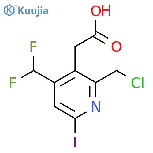 2-(Chloromethyl)-4-(difluoromethyl)-6-iodopyridine-3-acetic acid structure