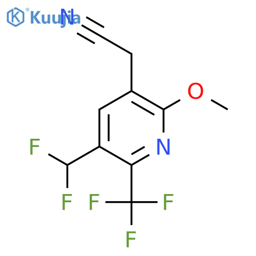 3-(Difluoromethyl)-6-methoxy-2-(trifluoromethyl)pyridine-5-acetonitrile structure