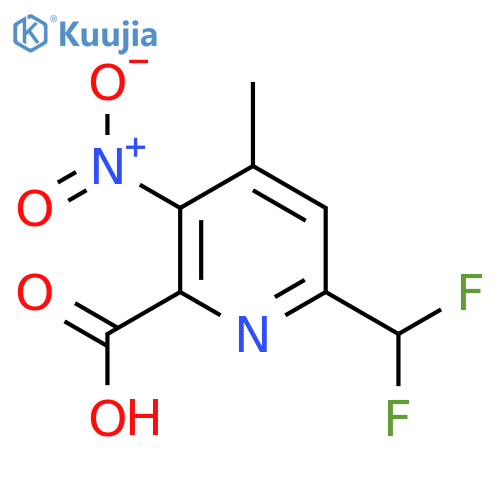 6-(Difluoromethyl)-4-methyl-3-nitropyridine-2-carboxylic acid structure
