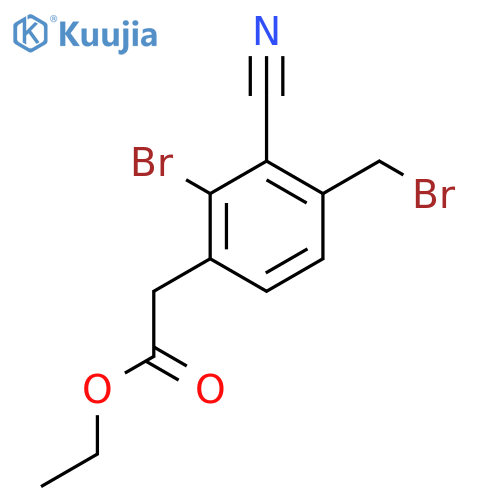 Ethyl 2-bromo-4-bromomethyl-3-cyanophenylacetate structure