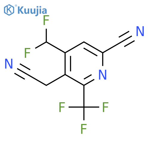 6-Cyano-4-(difluoromethyl)-2-(trifluoromethyl)pyridine-3-acetonitrile structure