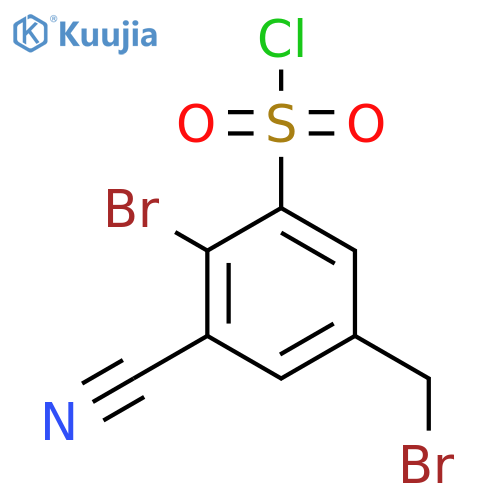 2-Bromo-5-bromomethyl-3-cyanobenzenesulfonyl chloride structure