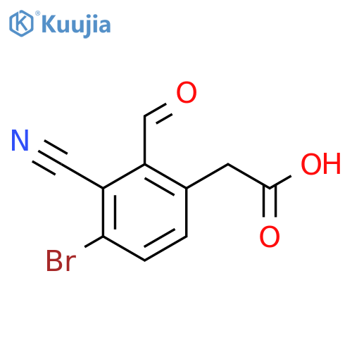 4-Bromo-3-cyano-2-formylphenylacetic acid structure