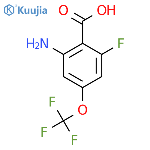 2-Amino-6-fluoro-4-(trifluoromethoxy)benzoic acid structure