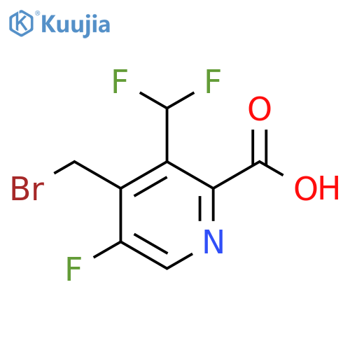 4-(Bromomethyl)-3-(difluoromethyl)-5-fluoropyridine-2-carboxylic acid structure