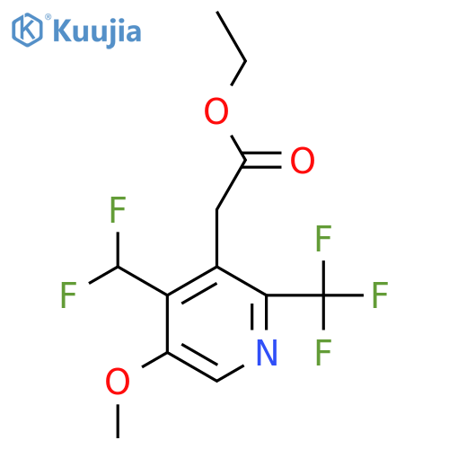 Ethyl 4-(difluoromethyl)-5-methoxy-2-(trifluoromethyl)pyridine-3-acetate structure