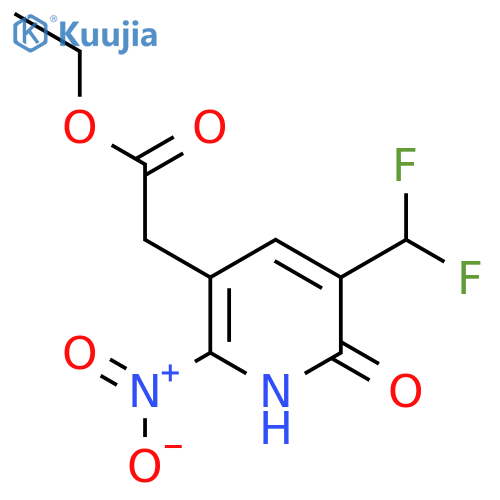 Ethyl 3-(difluoromethyl)-2-hydroxy-6-nitropyridine-5-acetate structure