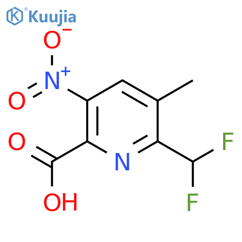 2-(Difluoromethyl)-3-methyl-5-nitropyridine-6-carboxylic acid structure