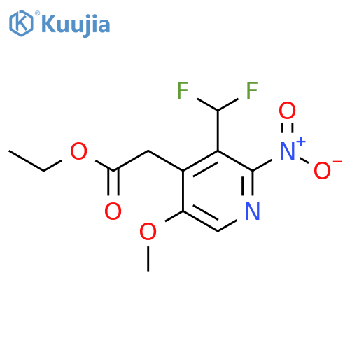 Ethyl 3-(difluoromethyl)-5-methoxy-2-nitropyridine-4-acetate structure