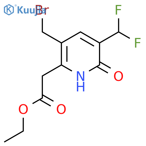 Ethyl 3-(bromomethyl)-5-(difluoromethyl)-6-hydroxypyridine-2-acetate structure
