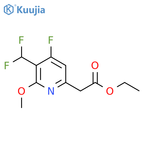 Ethyl 3-(difluoromethyl)-4-fluoro-2-methoxypyridine-6-acetate structure