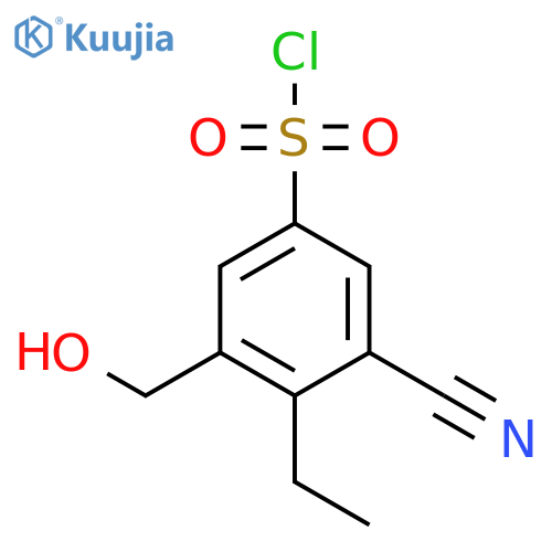 3-Cyano-4-ethyl-5-(hydroxymethyl)benzenesulfonyl chloride structure