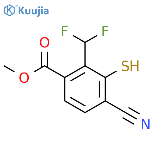 Methyl 4-cyano-2-difluoromethyl-3-mercaptobenzoate structure