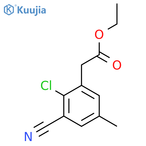 Ethyl 2-chloro-3-cyano-5-methylphenylacetate structure