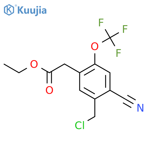 Ethyl 5-chloromethyl-4-cyano-2-(trifluoromethoxy)phenylacetate structure