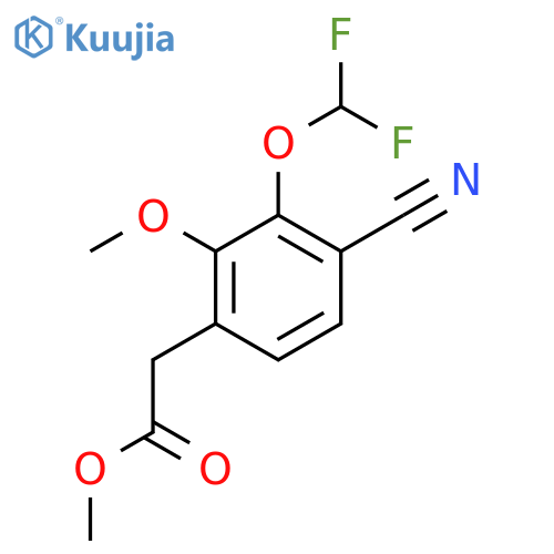 Methyl 4-cyano-3-difluoromethoxy-2-methoxyphenylacetate structure