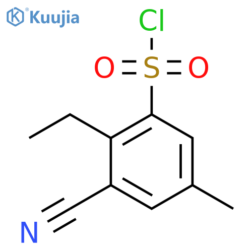 3-Cyano-2-ethyl-5-methylbenzenesulfonyl chloride structure