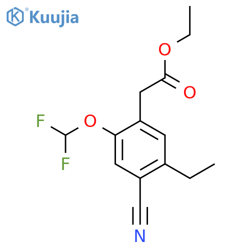 Ethyl 4-cyano-2-difluoromethoxy-5-ethylphenylacetate structure
