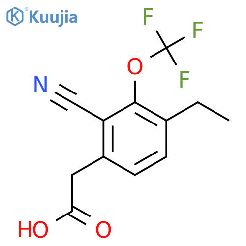 2-Cyano-4-ethyl-3-(trifluoromethoxy)phenylacetic acid structure