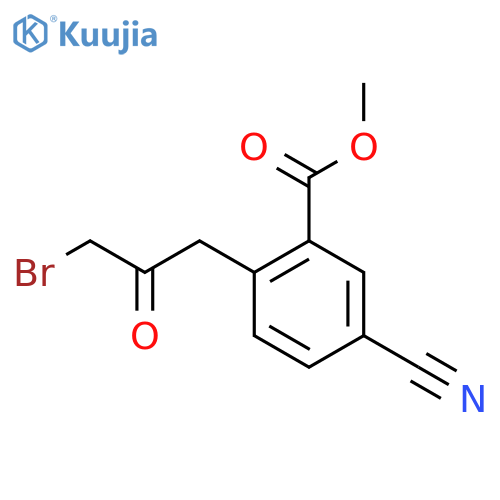 Methyl 2-(3-bromo-2-oxopropyl)-5-cyanobenzoate structure