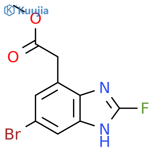 Methyl 6-Bromo-2-fluoro-1H-benzimidazole-4-acetate structure