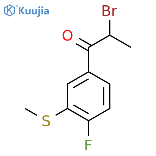 2-Bromo-1-(4-fluoro-3-(methylthio)phenyl)propan-1-one structure