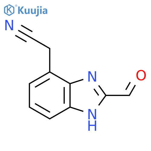 2-Formyl-1H-benzimidazole-7-acetonitrile structure
