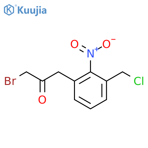 1-Bromo-3-(3-(chloromethyl)-2-nitrophenyl)propan-2-one structure
