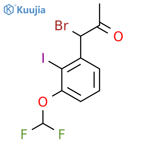 1-Bromo-1-(3-(difluoromethoxy)-2-iodophenyl)propan-2-one structure