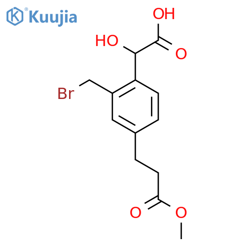 2-(Bromomethyl)-4-(3-methoxy-3-oxopropyl)mandelic acid structure