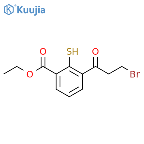 Ethyl 3-(3-bromopropanoyl)-2-mercaptobenzoate structure