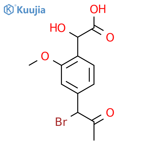4-(1-Bromo-2-oxopropyl)-2-methoxymandelic acid structure