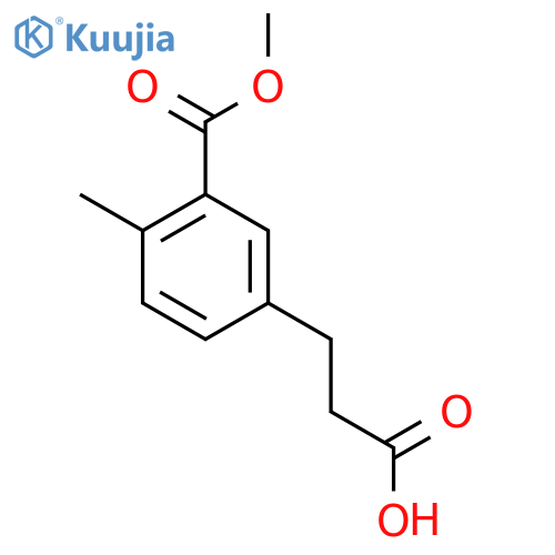 Methyl 5-(2-carboxyethyl)-2-methylbenzoate structure