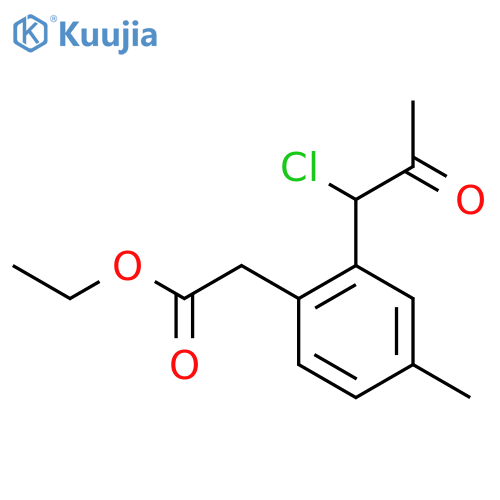 Ethyl 2-(1-chloro-2-oxopropyl)-4-methylphenylacetate structure