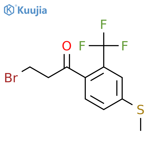 3-Bromo-1-(4-(methylthio)-2-(trifluoromethyl)phenyl)propan-1-one structure