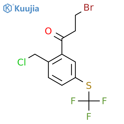 3-Bromo-1-(2-(chloromethyl)-5-(trifluoromethylthio)phenyl)propan-1-one structure