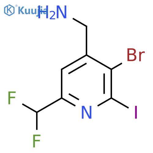 4-(Aminomethyl)-3-bromo-6-(difluoromethyl)-2-iodopyridine structure