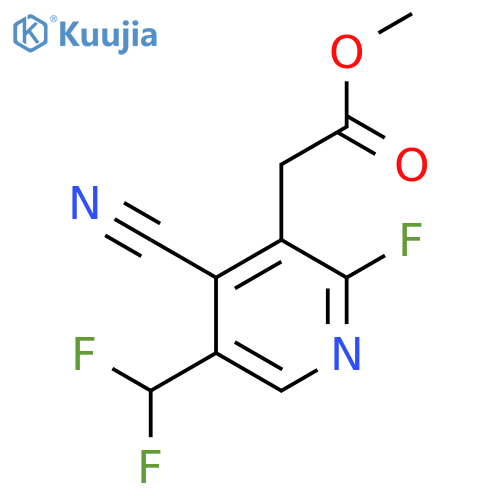Methyl 4-cyano-5-(difluoromethyl)-2-fluoropyridine-3-acetate structure
